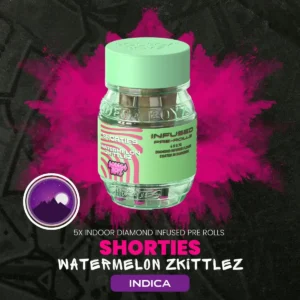 Shorties Watermelon Zkittlez | 4 infused prerolls per Barrel: (INDICA)