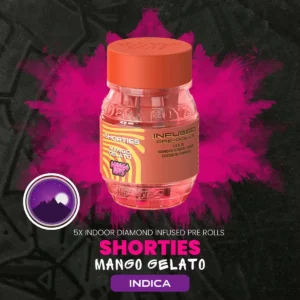 Shorties Mango Gelato | 4 infused prerolls per Barrel: (INDICA)