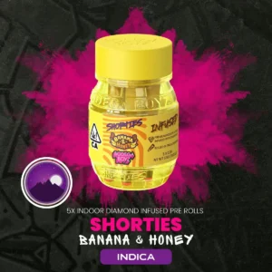 Shorties Bananas & Honey | 4 infused prerolls per Barrel: (INDICA)